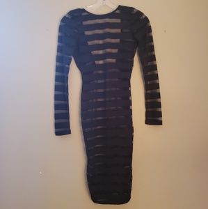Black Sheer Bandage Dress